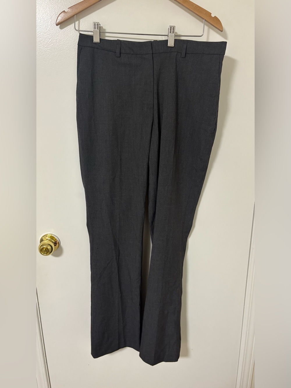 H&M Women's Grey Straight-Leg Dress Pants